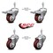 Service Caster 3.5 Inch Maroon Polyurethane Swivel 3/8 Inch Stem Caster Total Lock Brake, 2PK SCC-TSTTL20S3514-PPUB-MRN-381615-2S2 - alternate 1